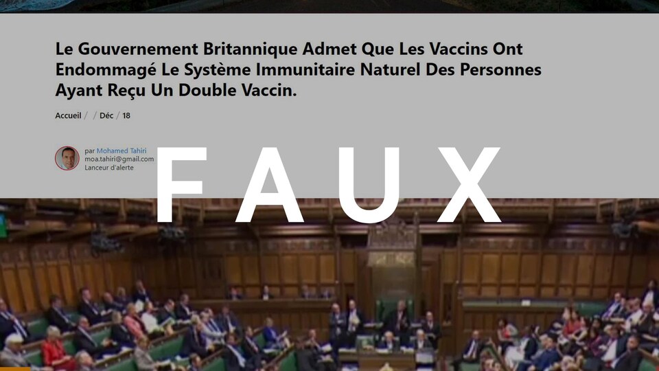 Il s'agit du titre de l'article, accompagné d'une photo du Parlement britannique.