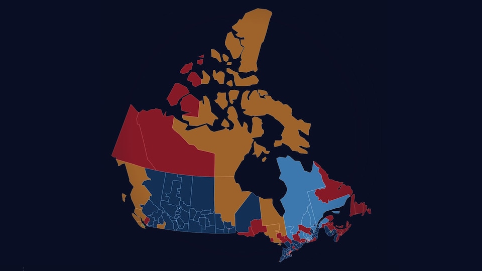 Une carte montrant les résultats de l'élection.
