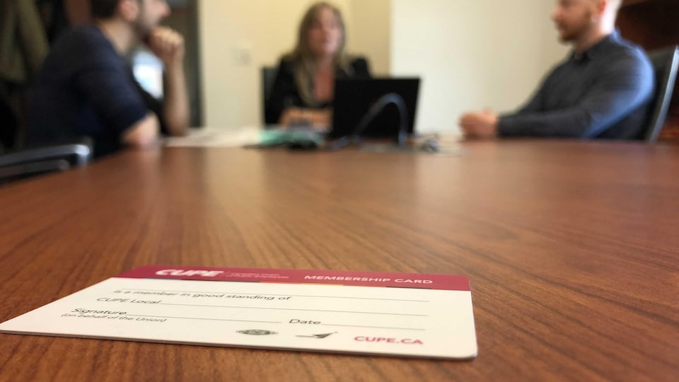Un formulaire d'adhésion au Syndicat canadien de la fonction publique.