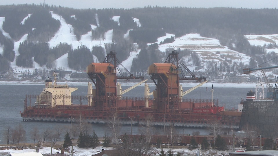 Un navire transportant de la bauxite.