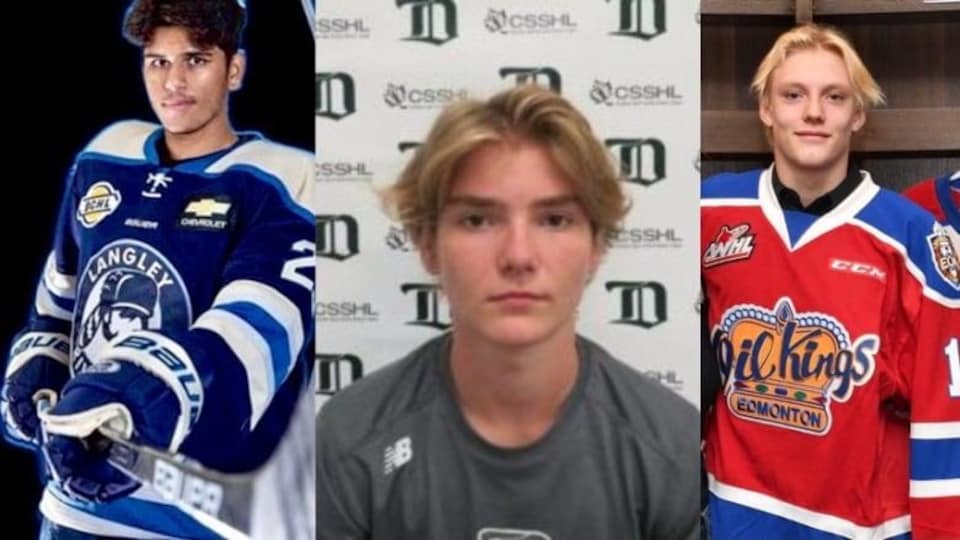 Portrait des trois jeunes joueurs.
