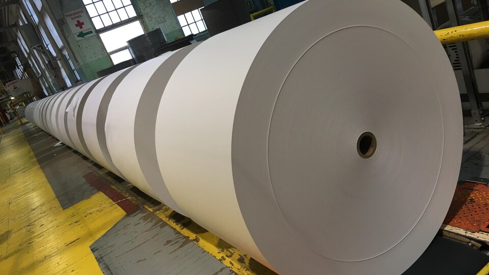 Des rouleaux de papiers dans l'usine.