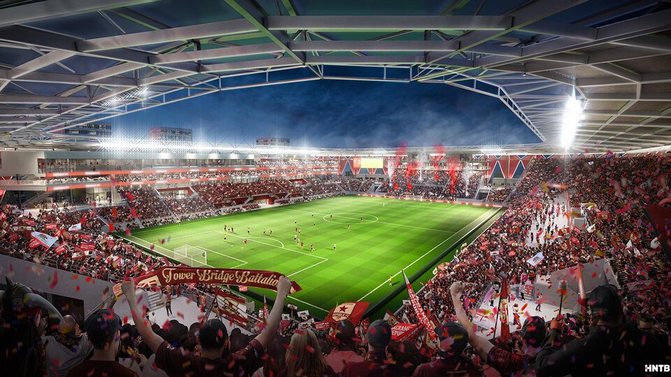 Esquisse du futur stade du Sacramento Republic FC