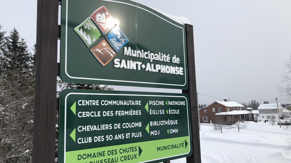 Panneau d'affichage des lieux, services et organismes de la municipalité de Saint-Alphonse