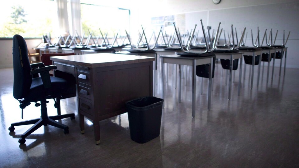 Une salle de classe vide