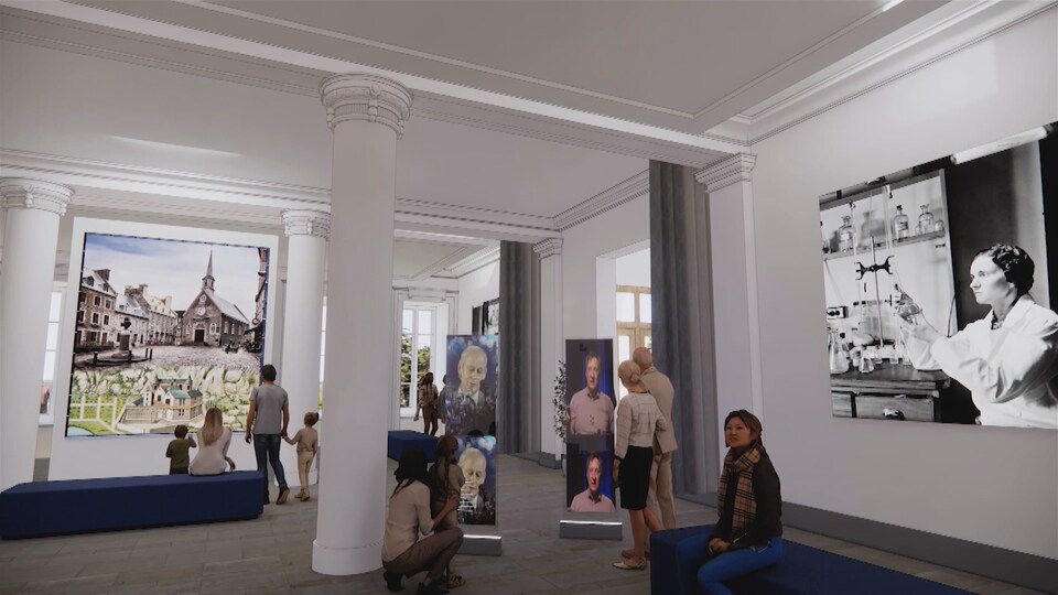 Esquisse d'une salle d'exposition.