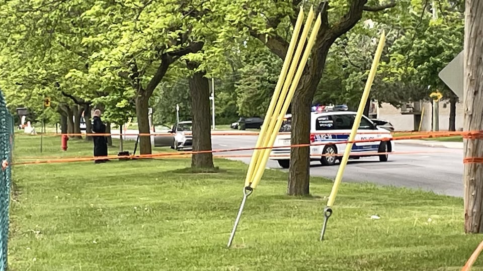 Police patrol car Sanjay Vig was targeted by small-scale gunfire in the southwestern sector of Montreal.