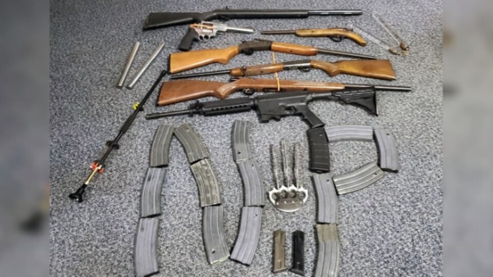 Différents types d'armes à feu allant de l'arme de poing à la carabine sont saisies par les douanes canadiennes.