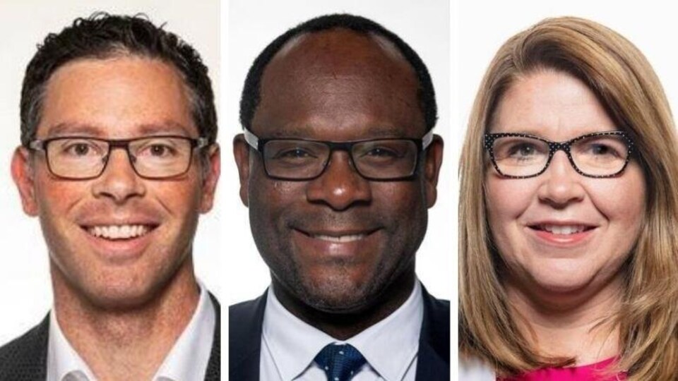 De gauche à droite, les visages de Schweitzer, Madu et Allard.