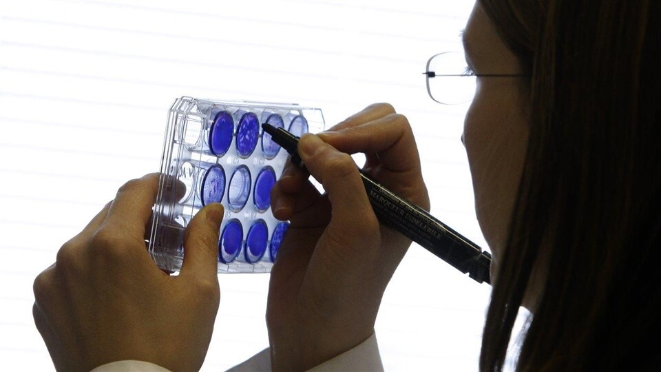 Une chercheuse dans un laboratoire.