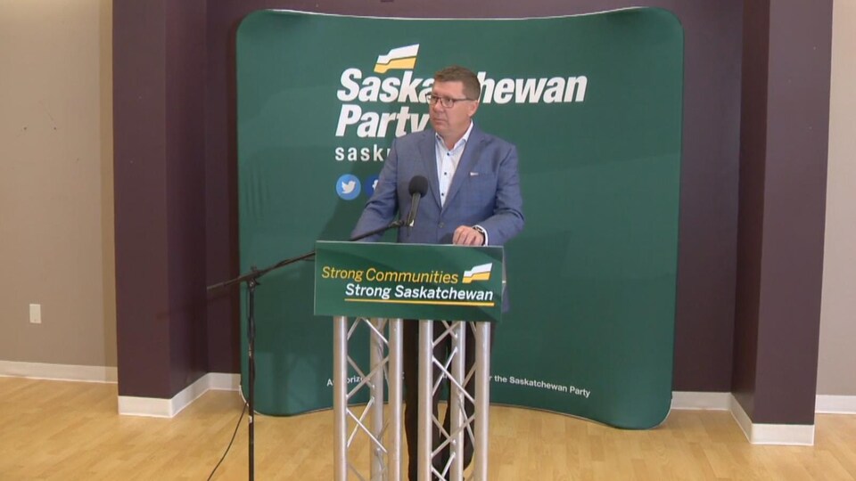 Scott Moe en conférence de presse le 8 octobre 2020.