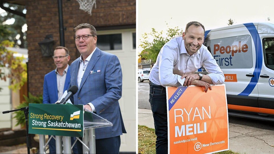 Montage photos avec une photo de Scott Moe et de Ryan Meili.