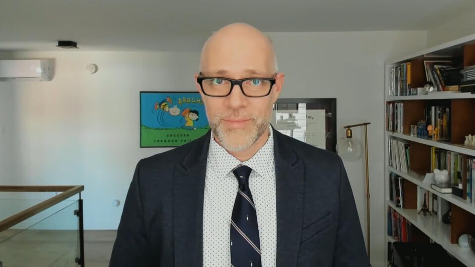 Sébastien McMahon lors d’une entrevue en vidéoconférence.