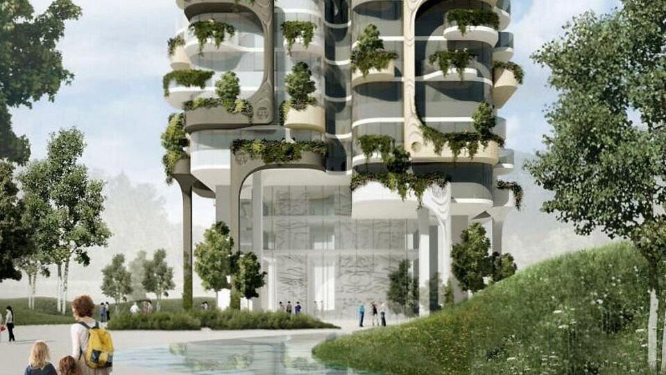 Un plan d'une des tours de logements.