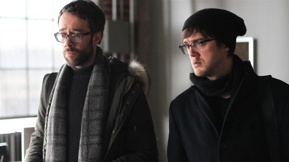 François Létourneau et Vincent-Guillaume Otis dans une scène de « Série noire »