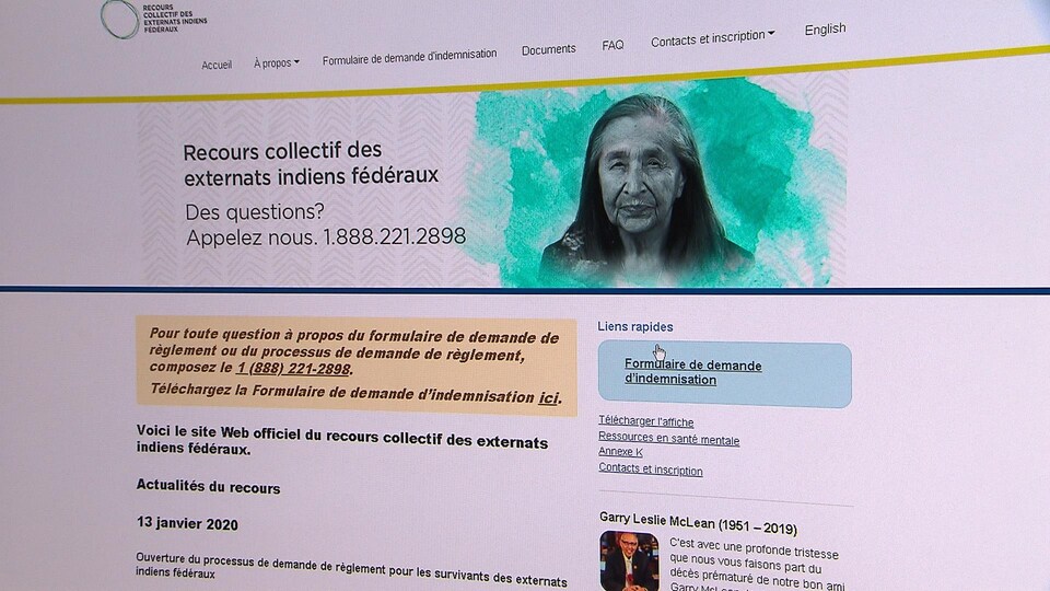 Le site web du recours collectif des externats indiens fédéraux