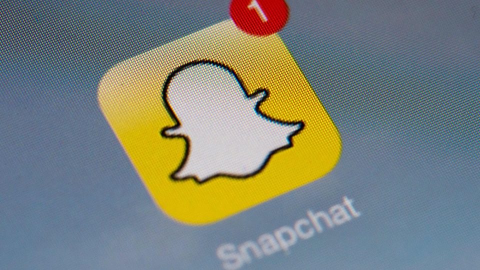 Le logo de l'application Snapchat, assortie d'une notification qui indique le chiffre 1.