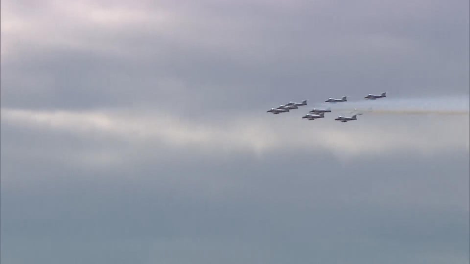 Les avions de chasse Snowbirds, dans le ciel de Rimouski.