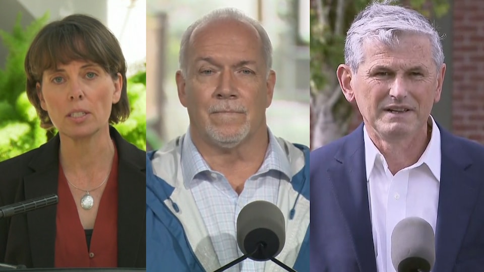 Les trois chefs de partis tiennent des conférences de presse à des endroits différents.