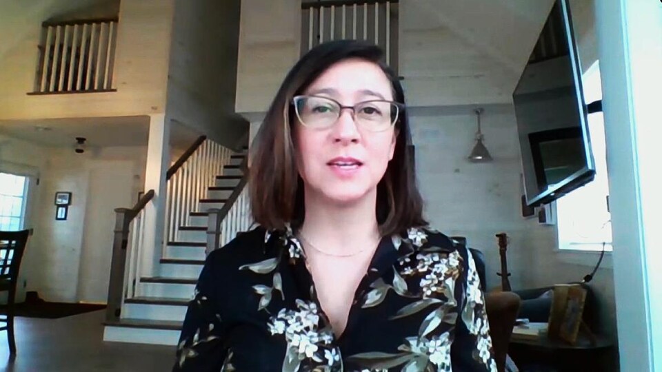 Sonia Jalbert lors d'une entrevue Skype le 4 mai 2020.