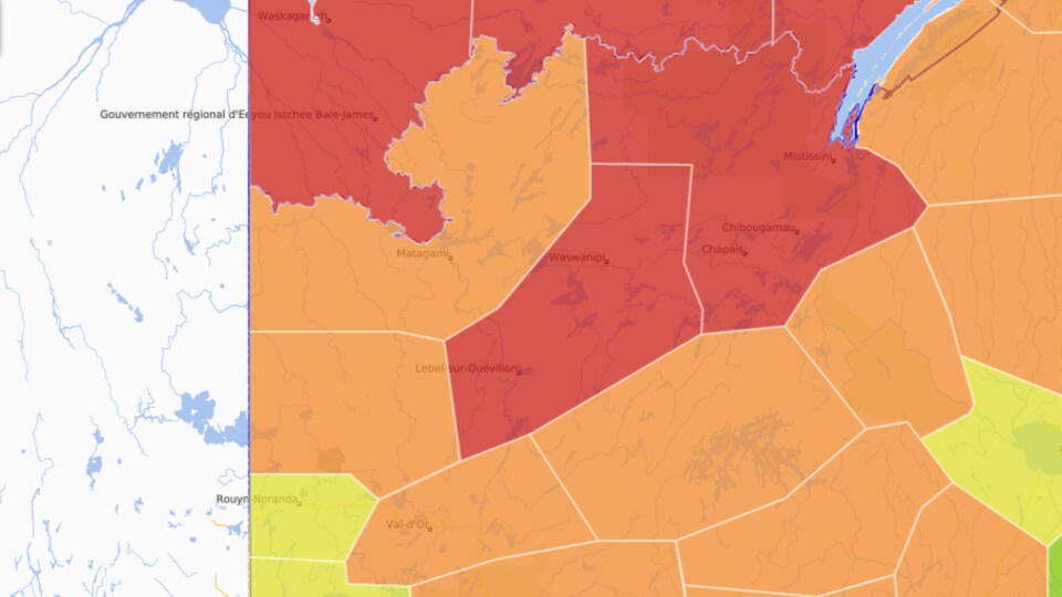 Le danger d'incendie est extrême ou très élevé dans ces régions.