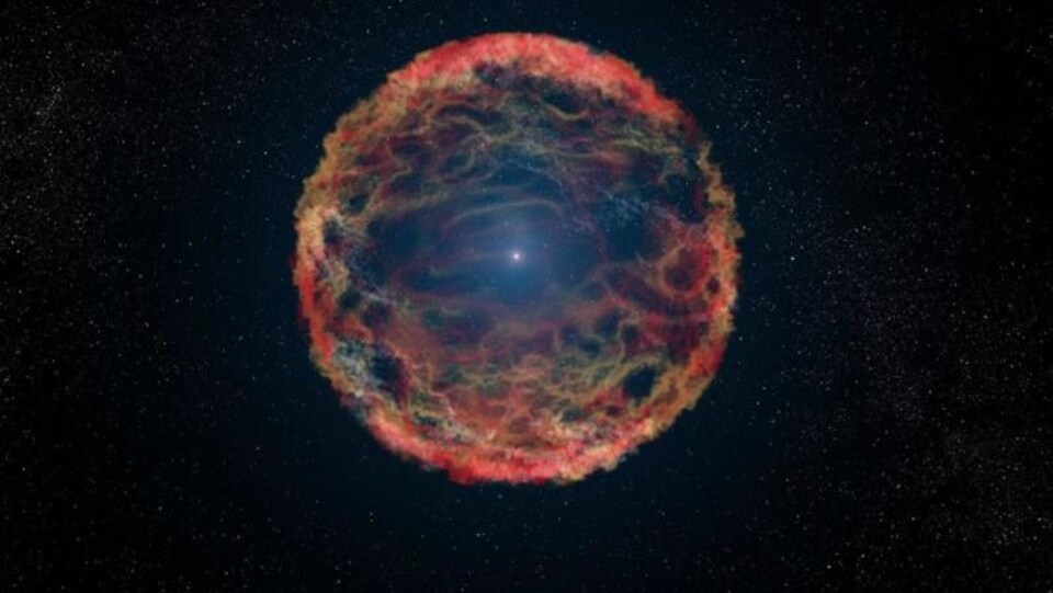 Représentation artistique d'une supernova comme iPTF14hls