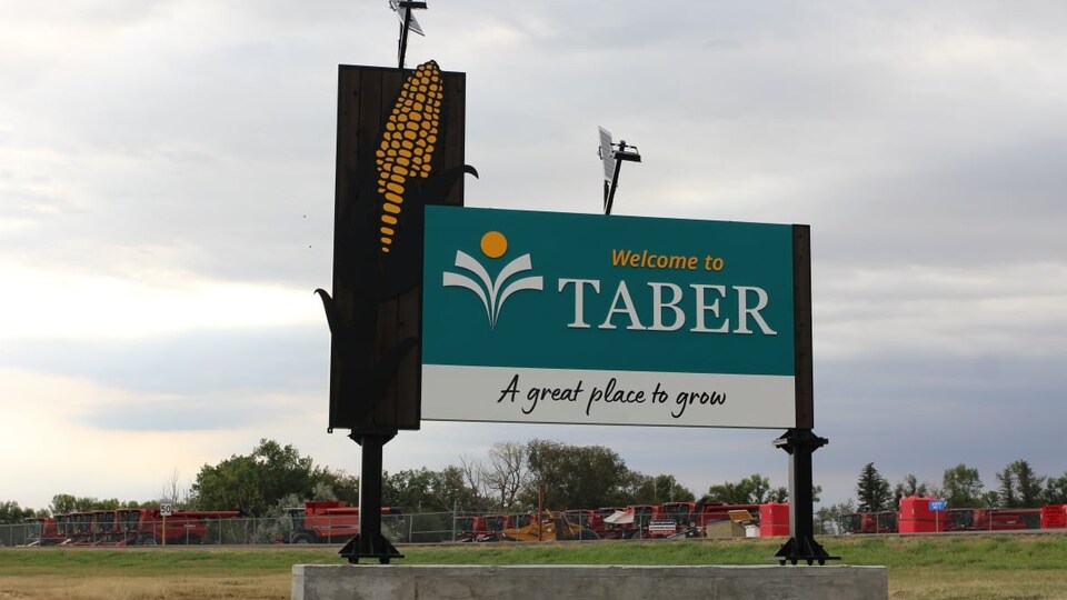 Pancarte de bienvenue à Taber.