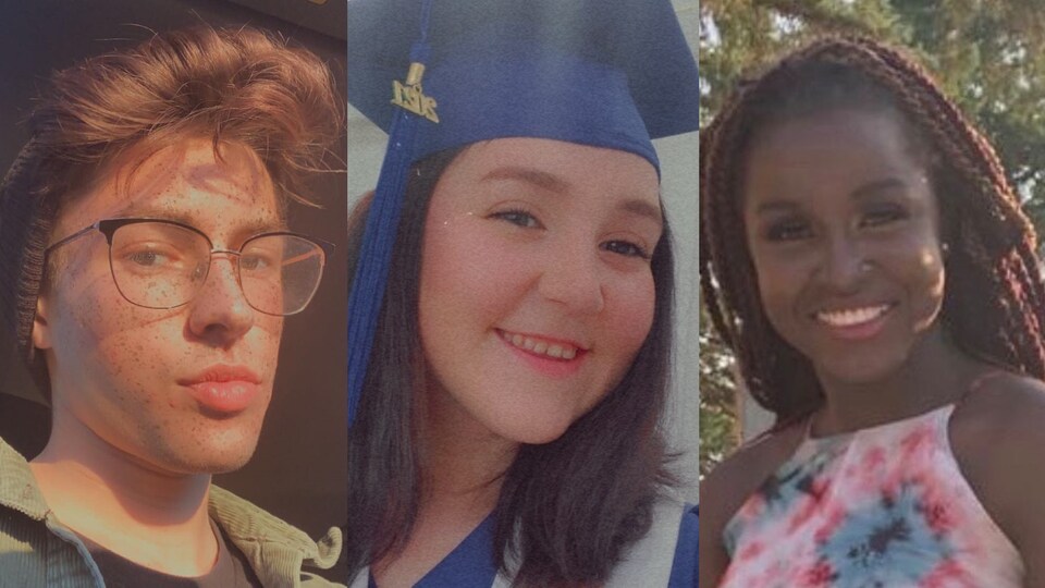 Photos de trois jeunes personnes