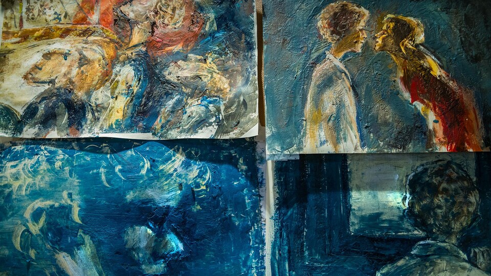 Quatre dessins de l'artiste.
