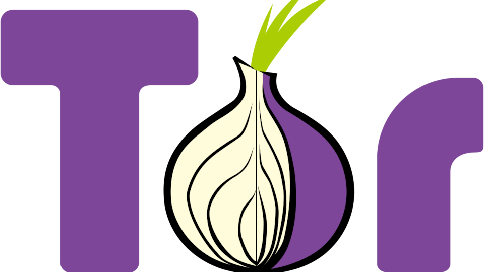 Le logo de Tor, constitué de la lettre T majuscule, d'un oignon coupé laissant voir ses couches intérieures et de la lettre R minuscule.