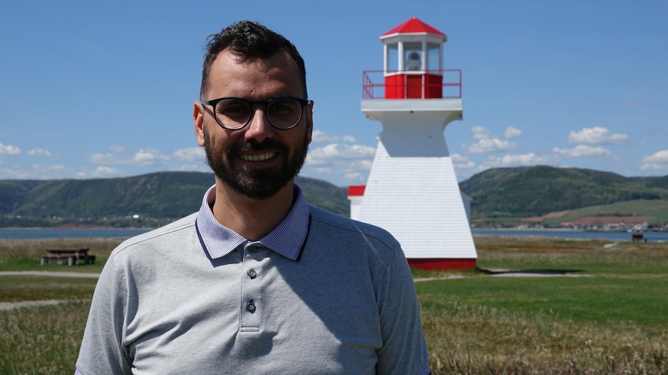 The mayor of Carleton-sur-Mer, Mathieu Lapointe, took a photo in front of the Pointe Tracadigash lighthouse, near the campsite.