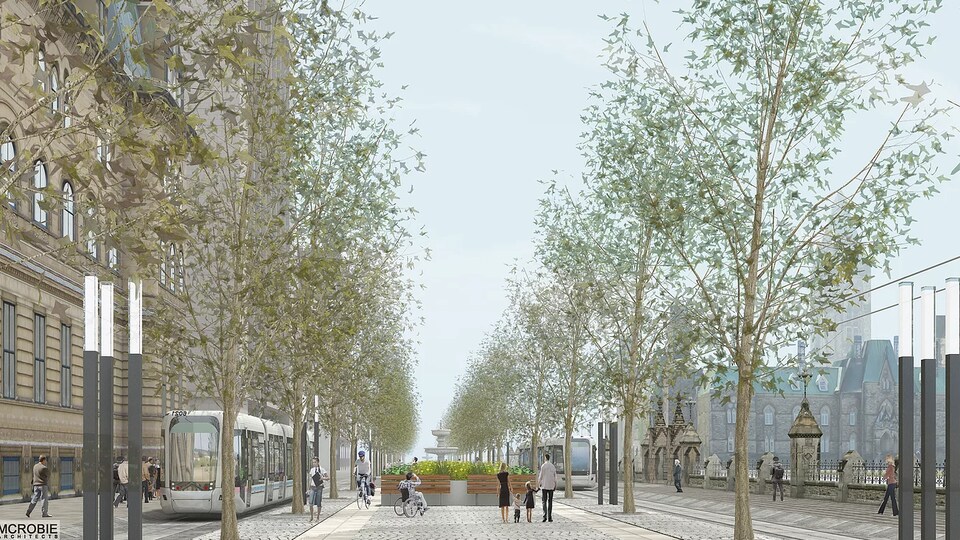 Image réalisée démontrant le tramway.