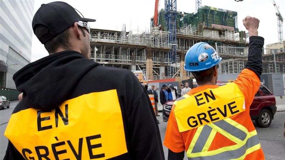 Travailleurs de la construction en grève (Archives)