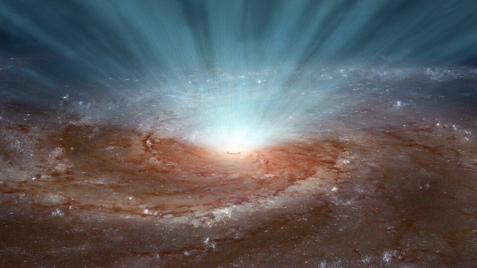 Un trou noir au centre d'une galaxie.