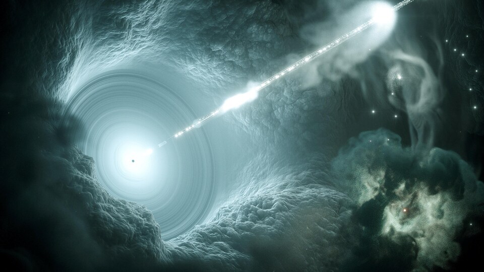 Illustration d'un trou noir supermassif.
