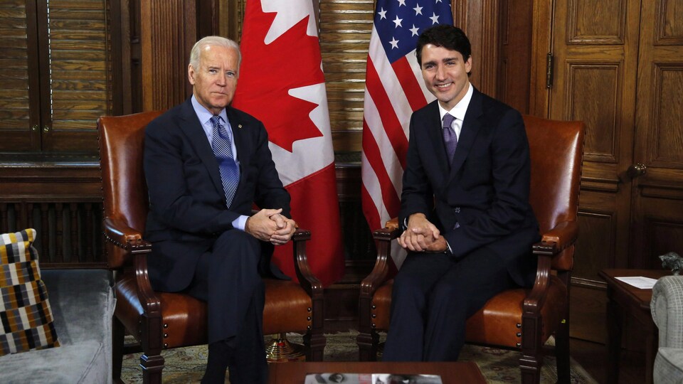 Joe Biden et Justin Trudeau, en 2016.