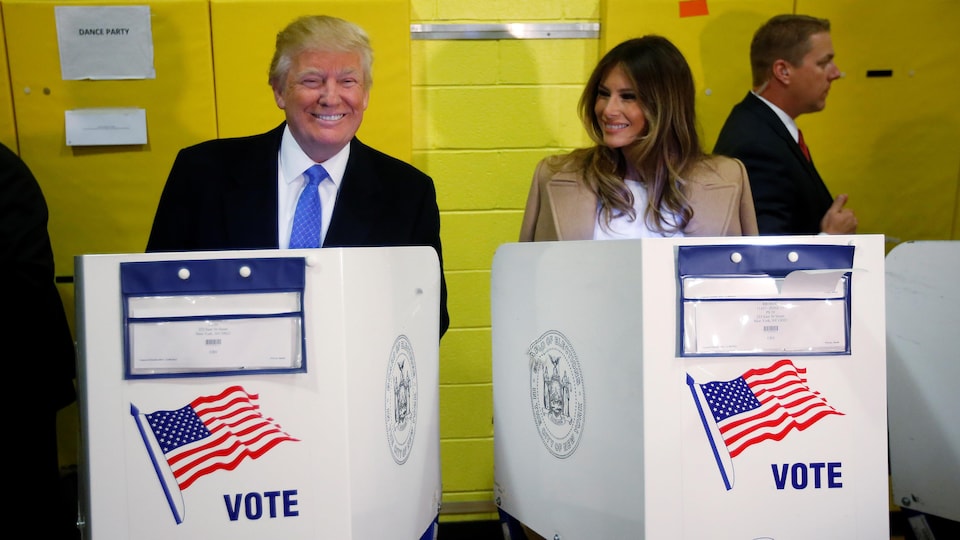 Donald et Melania Trump votent lors de l'élection présidentielle de novembre 2016.