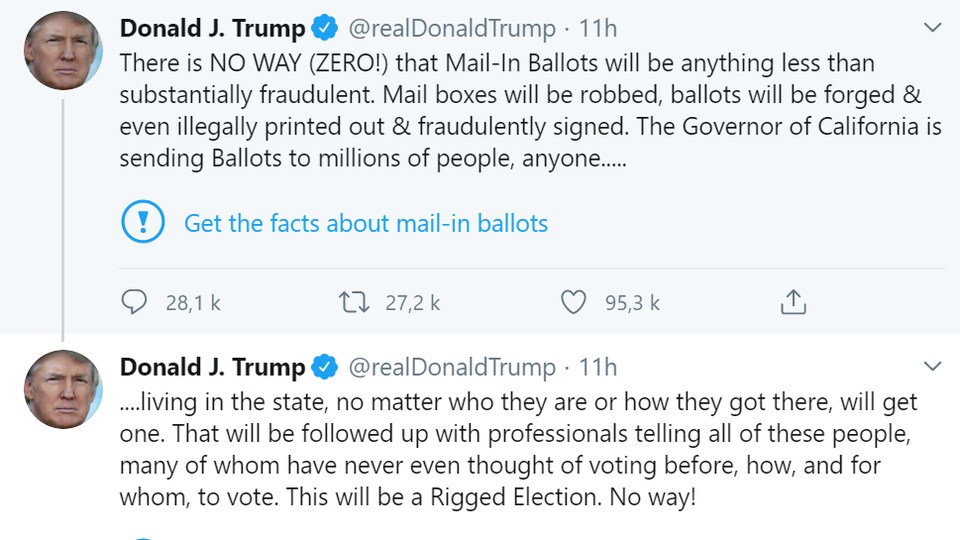 Capture d'écran des deux tweets avec la mention.