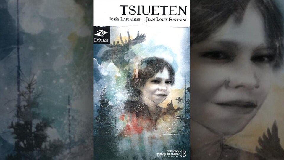 Une jeune fille est dessinée au milieu de la forêt.