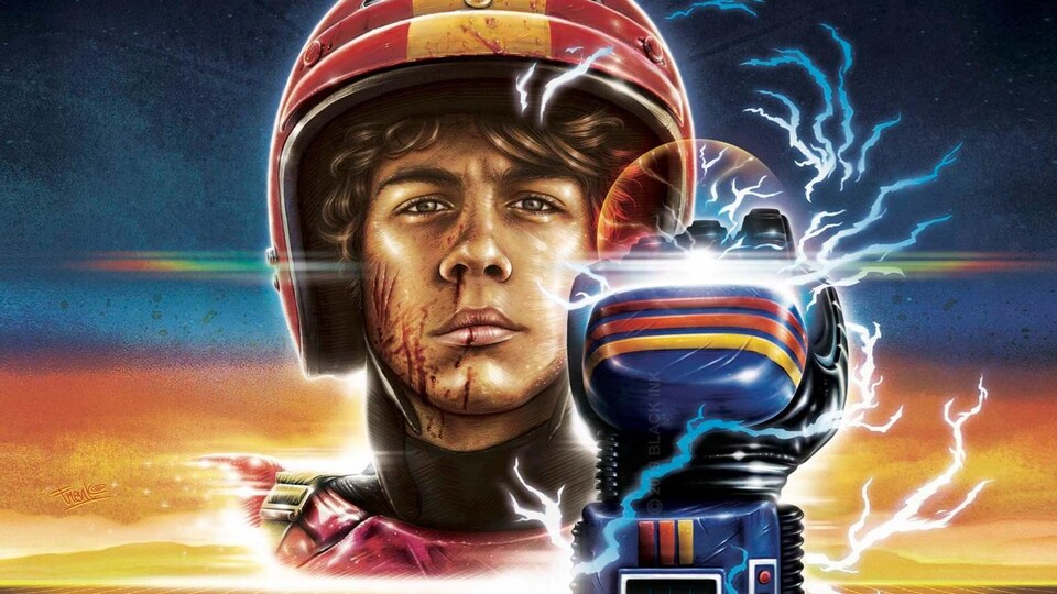Détail de l'affiche du film Turbo Kid, dont la trame sonore est signée Le Matos.