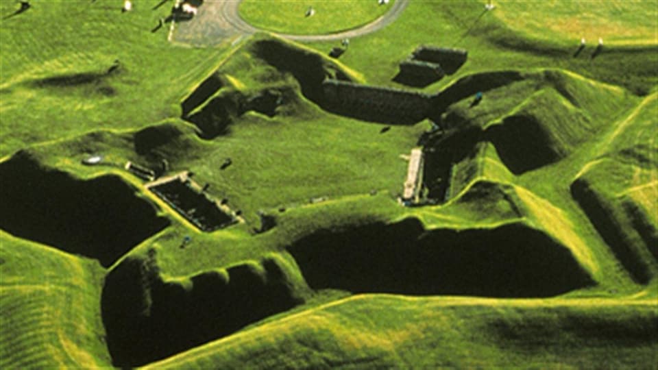 Vue aérienne du Fort Beauséjour.
