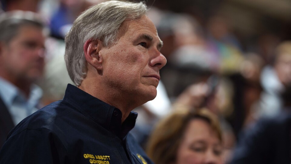 Greg Abbott was seen in profile.