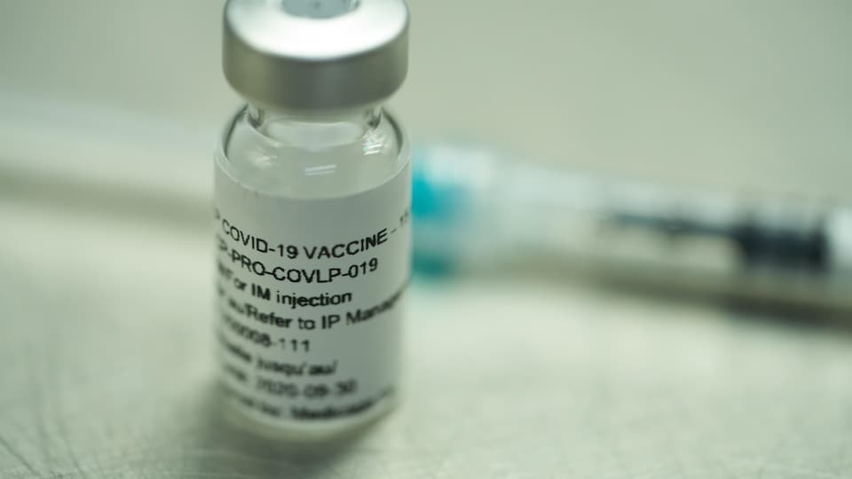 Une fiole du vaccin de la compagnie Medicago.