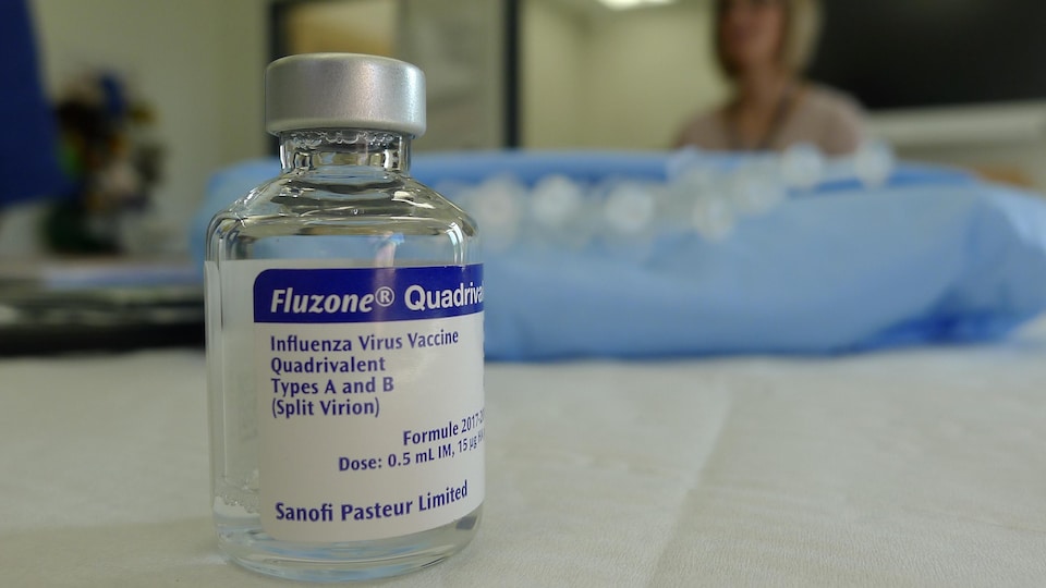 A vial of the flu shot.