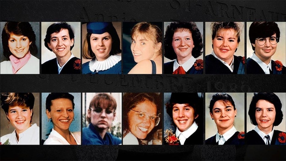 Photo des 14 femmes victimes.