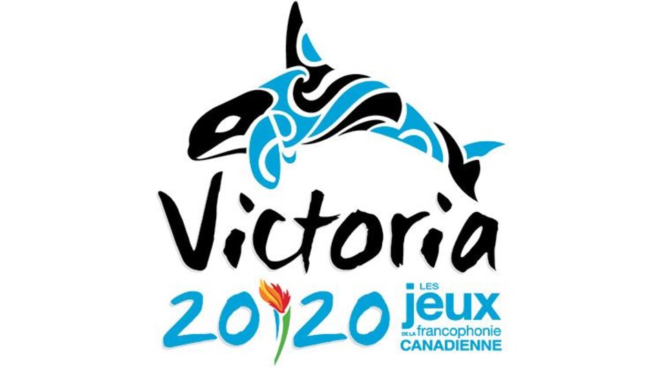 Le logo des jeux de 2020 représente un orque et une flamme olympique.