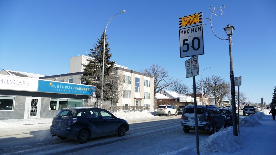 La rue Marion du quartier Saint-Boniface de Winnipeg.
