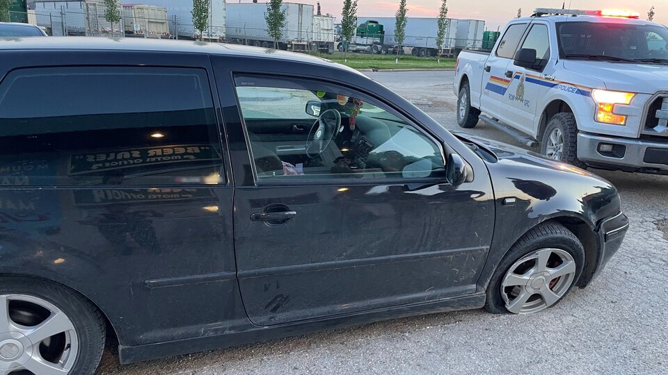 La voiture accidentée.