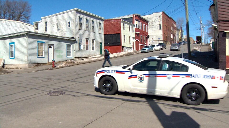 Une voiture de la police de Saint-Jean, au Nouveau-Brunswick.
