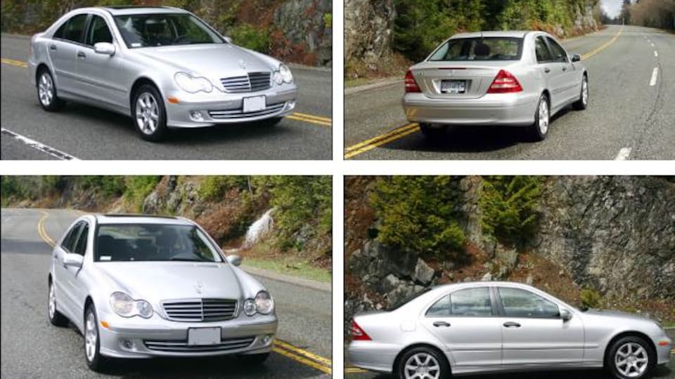 Montage de quatre images génériques d'une voiture Mercedes-Benz.